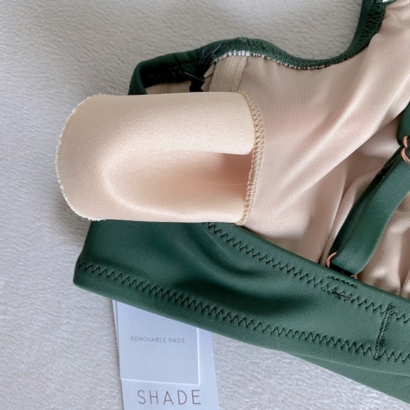 Shade & Shore Dark Green Adjustable Bikini Top. Size 34B, removable cups. NWT - Picture 11 of 12